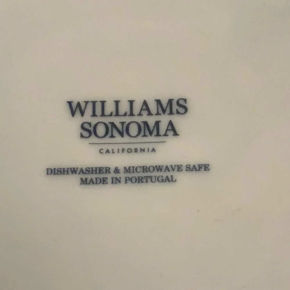 Williams Sonoma Compass Accent  4 Plate Set - White, Blue & Brown